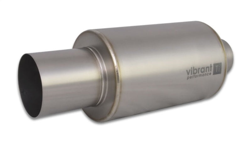 Vibrant Titanium Muffler w/Straight Cut Natural Tip 2.5in. Inlet / 2.5in. Outlet Muffler Vibrant