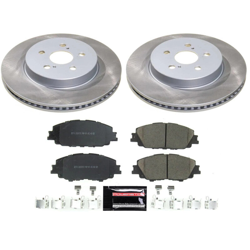 Power Stop 20-22 Toyota Prius Prime Front Semi-Coated Rotor Kit Brake Kits - Performance Blank PowerStop