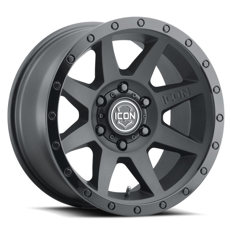 ICON Rebound 17x8.5 6x5.5 0mm Offset 4.75in BS 106.1mm Bore Double Black Wheel Wheels - Cast ICON