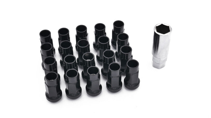 ISR Performance Steel 50mm Open Ended Lug Nuts M12x1.25 - Black Lug Nuts ISR Performance