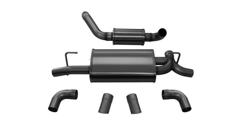Corsa 2018-2025 Jeep Wrangler JL 2.5in Dual Rear Turn Down Exit Black Touring Axle-Back Exhaust Axle Back CORSA Performance