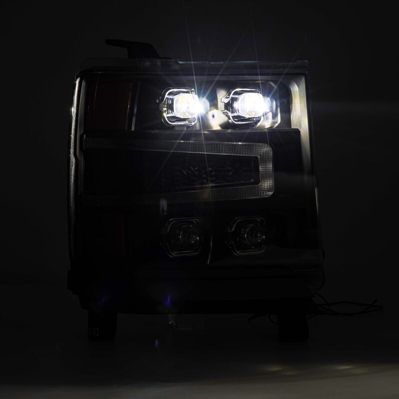 AlphaRex 16-18 Chevy 1500HD NOVA-Series LED Proj Headlights BK w/Actv Lgt/SeqSig & DRL (Req 810023) Headlights AlphaRex