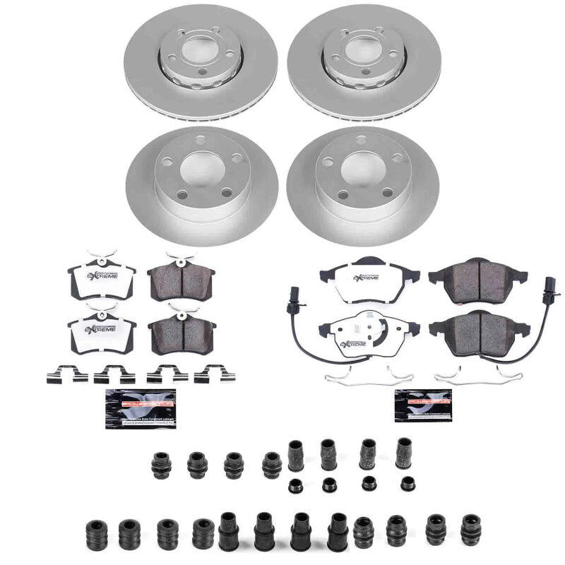Power Stop 99-05 Volkswagen Passat Front and Rear Z26 Coated Brake Kit Brake Kits - Performance D&S PowerStop