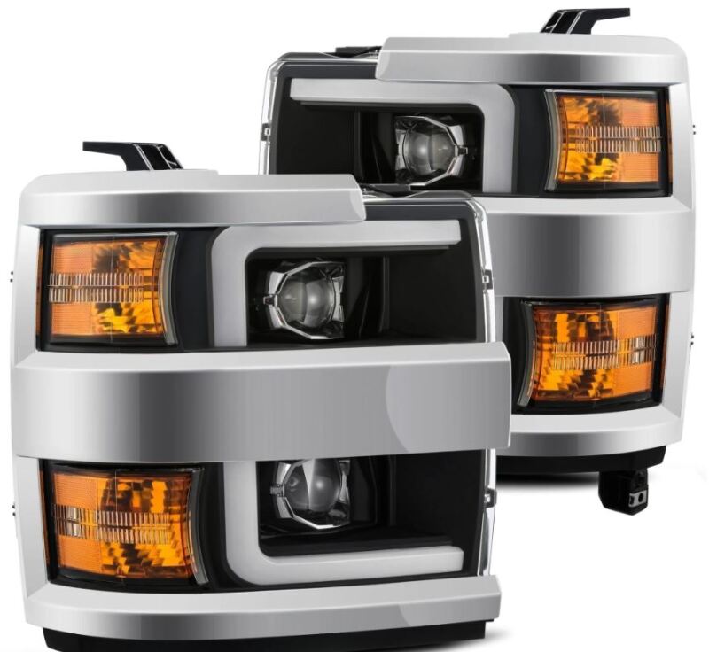 AlphaRex 15-19 Chevy Silverado 2500/3500 LUXX-Series Proj. Headlights Blk w/Actv SeqSig & SBDRL Headlights AlphaRex