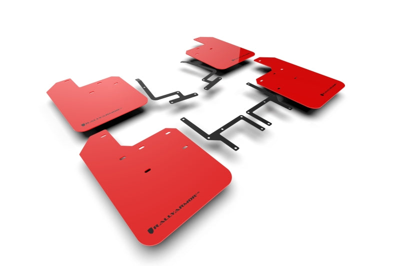 Rally Armor 18-25 Jeep JL Wrangler Red UR Mud Flap w/Black Logo Mud Flaps Rally Armor