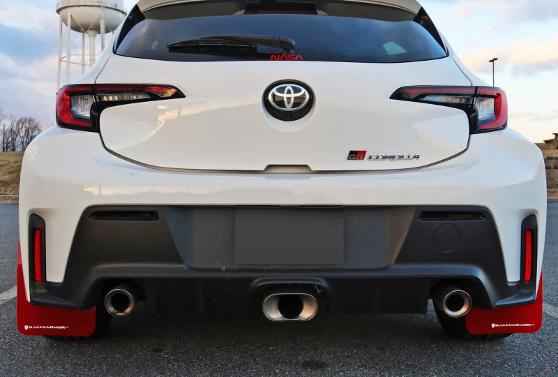 Rally Armor 23-25 Toyota GR Corolla Red UR Mud Flap w/White Logo Mud Flaps Rally Armor