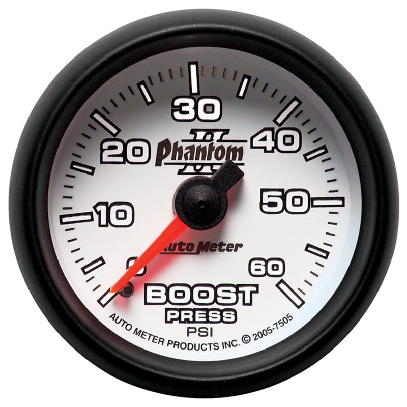 Autometer Phantom II 52.4mm Mechanical 0-60 PSI Boost Gauge Gauges AutoMeter