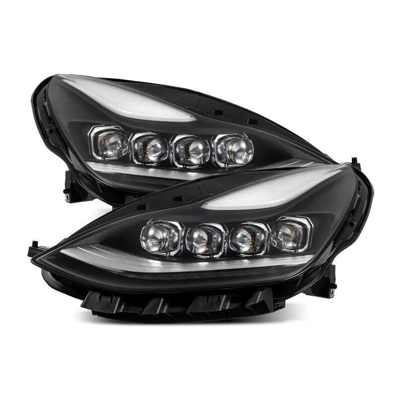 AlphaRex 17-22 Tesla Model 3/20-23 Model Y NOVA-Series LED Proj Headlights Blk w/Actv Lgt & Seq.Sig Headlights AlphaRex