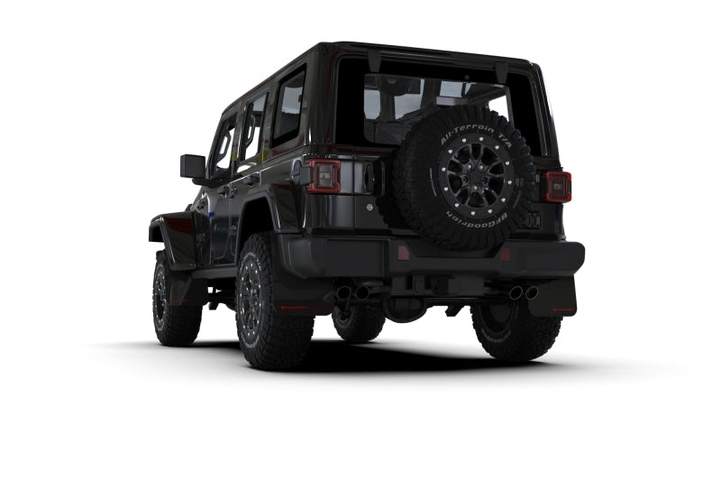 Rally Armor 2018+ Jeep Wrangler Rubicon JL Black UR Mud Flap w/ Red Logo Mud Flaps Rally Armor