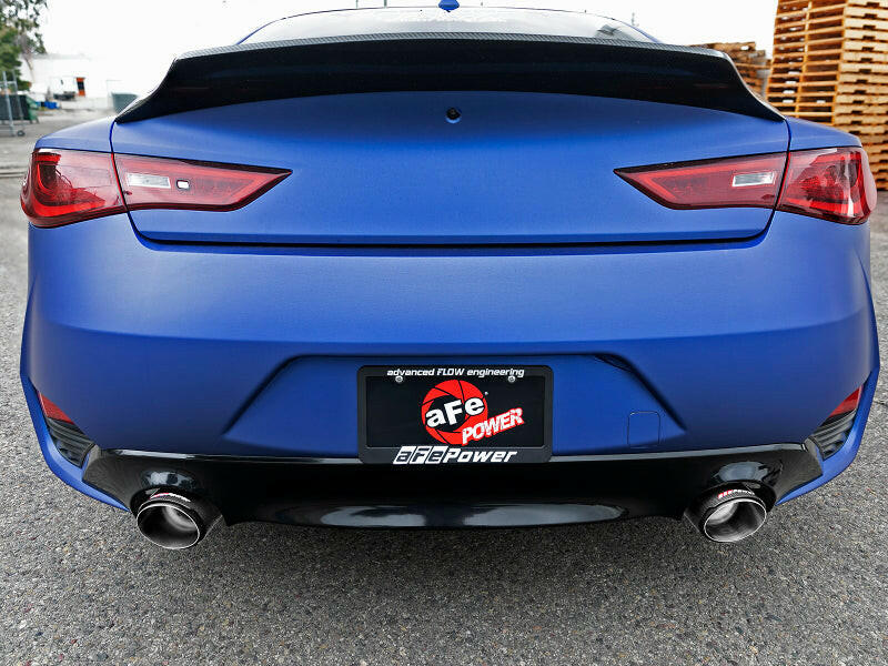 aFe POWER Takeda 2.5in 304 SS CB Exhaust w/ Carbon Fiber Tips 17-19 Infiniti Q60 V6-3.0L (tt) Catback aFe
