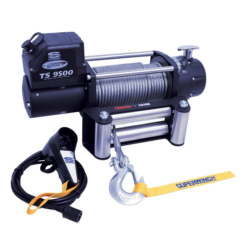 Superwinch 9500 LBS 12V DC 11/32in x 95ft Steel Rope Tiger Shark 9500 Winch Winches Superwinch