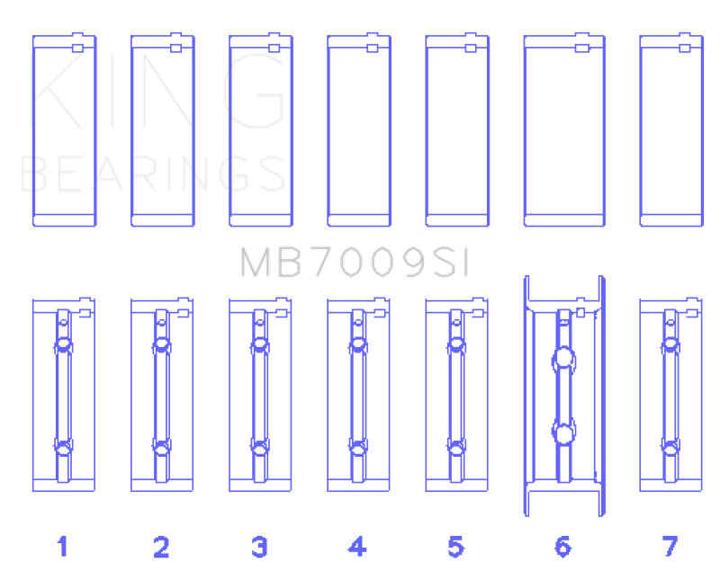 King Engine Bearings 89-15 Dodge Cummins Diesel 5.9L 6.7L Inline 6 (Size 0.5mm) Main Bearing Set Bearings King Engine Bearings