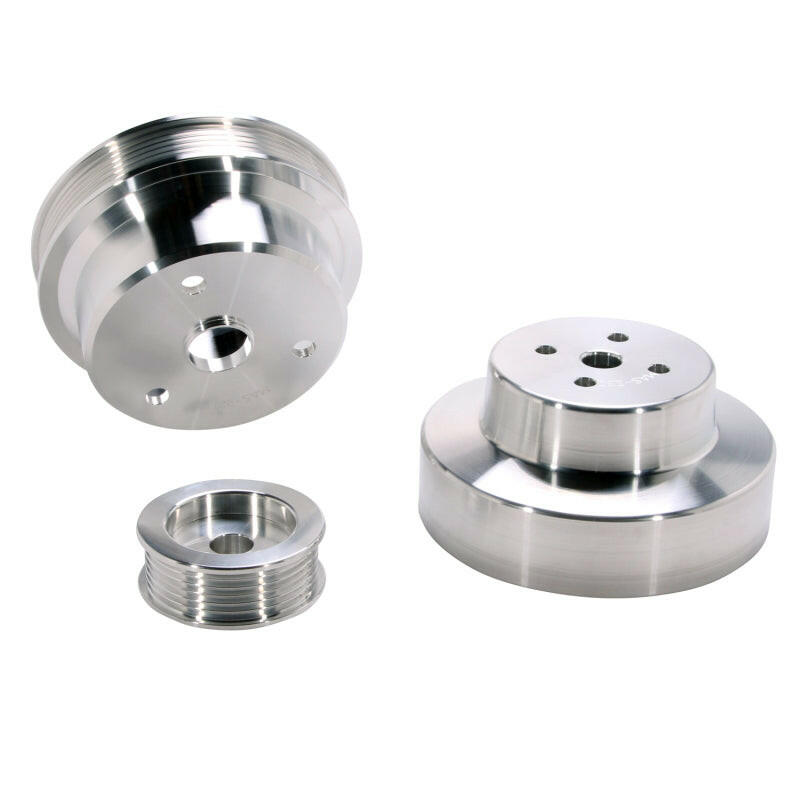 BBK 88-95 GM Truck 4.3 5.0 5.7 Underdrive Pulley Kit - Lightweight CNC Billet Aluminum (3pc) Pulleys - Crank, Underdrive BBK