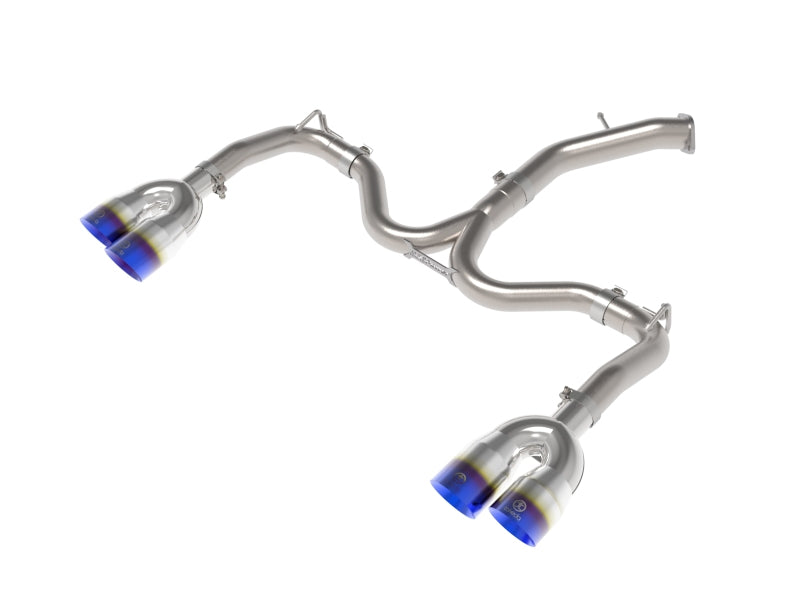 aFe 22-24 Kia Forte GT 1.6L 3in-2.5in 304 Stainless Steel Axle-Back Exhaust w/ Blue Flame Tips Axle Back aFe