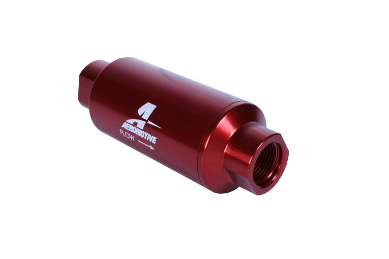 Aeromotive In-Line Filter - (AN-10) 10 Micron Microglass Element Red Anodize Finish Fuel Filters Aeromotive