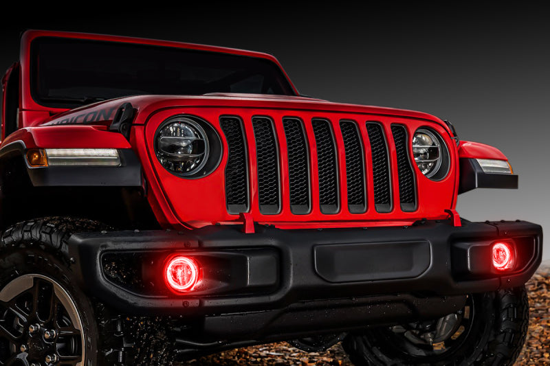 Oracle Jeep Wrangler JL/Gladiator JT LED Surface Mount Fog Light Halo Kit - Red Fog Lights ORACLE Lighting