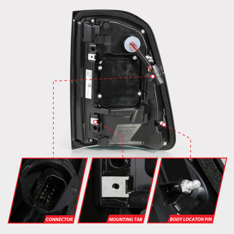 ANZO 19-24 RAM 1500 (Factory LED Models ONLY) Full LED Tail Lights SeqSig Black - Pair Tail Lights ANZO