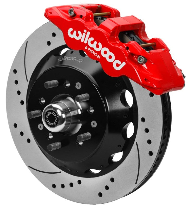 Wilwood 70-81 FBody/75-79 A&XBody AERO6 Frt BBK 14in D/S Rtr Red Calipers Use w/ Pro Drop Spindle Big Brake Kits Wilwood