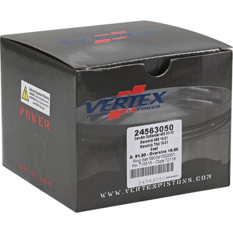 Vertex Piston 2011 Can-Am Commander 800 800cc +0.50mm Oversized Cast Replica Piston Kit Piston Sets - Powersports Vertex Pistons