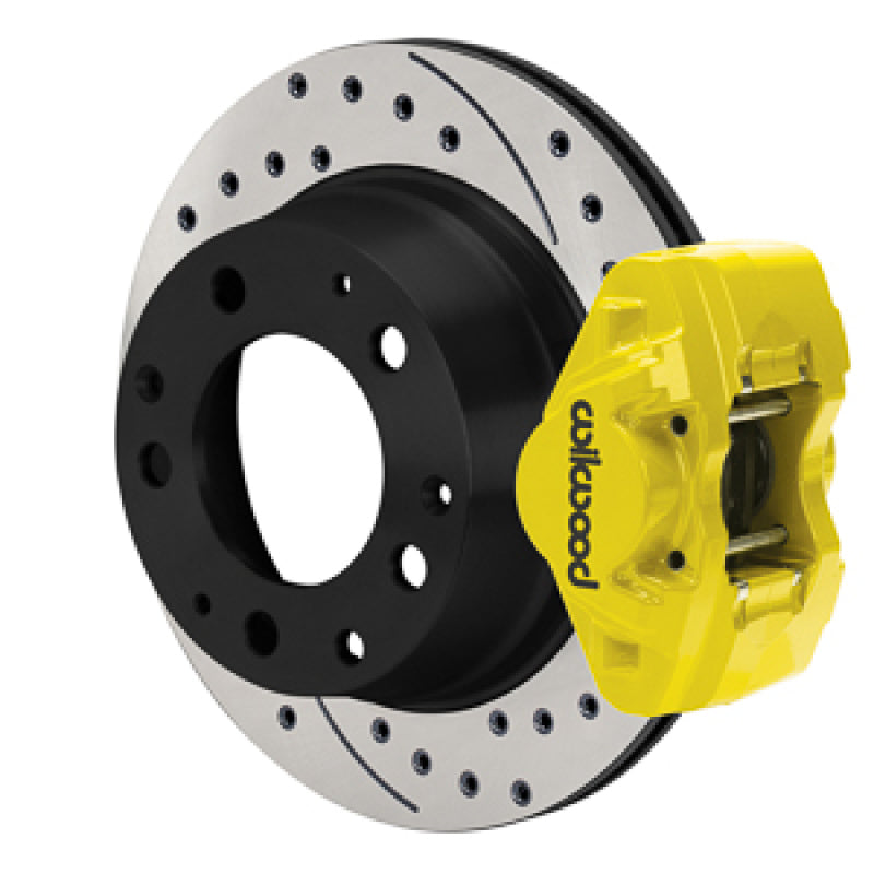 Wilwood 84-89 Porsche 911 D31 11.42in. Rear Brake Kit w/ Flex Lines - Drilled Rotors (Yellow) Brake Kits - Performance Blank Wilwood