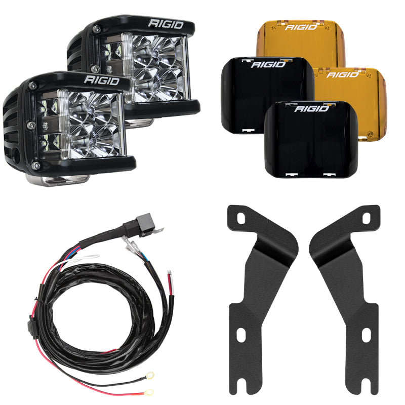 Rigid Industries 16-20 Toyota Tacoma A-Pillar Light Kit w/D-SS Flood Light Bars & Cubes Rigid Industries