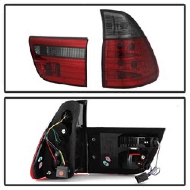 Spyder BMW E53 X5 00-06 4PCS Euro Style Tail Lights- Red Smoke ALT-YD-BE5300-RS Tail Lights SPYDER