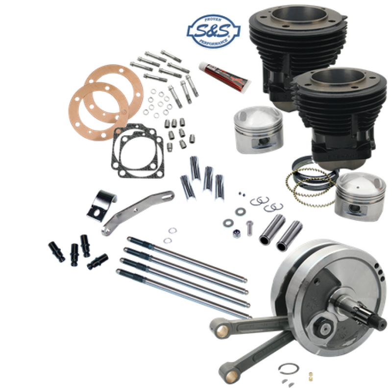 S&S Cycle 70-84 BT 93in Sidewinder Big Bore Stroker Kit - Gloss Black Stroker Kits S&S Cycle