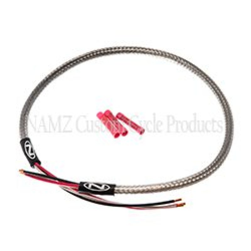 NAMZ Headlight Harness (SS Braided & Clear Coated - Stock Length) Wiring Harnesses NAMZ