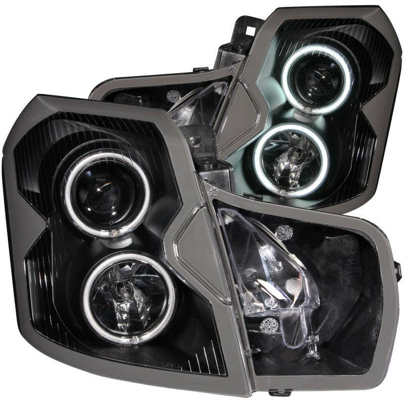 ANZO 2003-2007 Cadillac CTS Projector Headlights w/ Halo Black (CCFL) Headlights ANZO