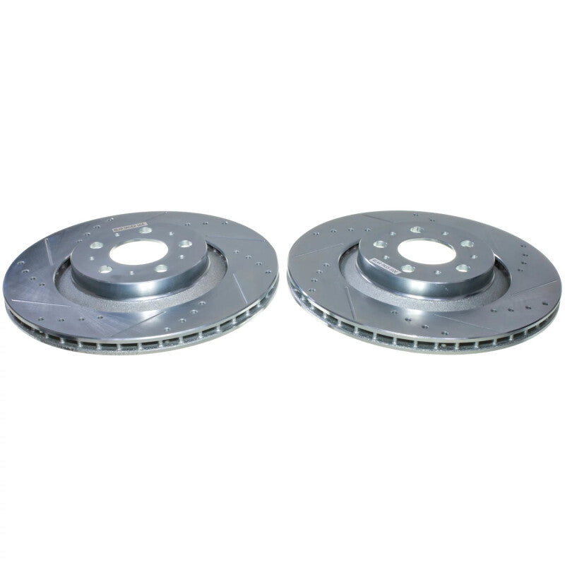 Power Stop 20-24 Tesla Y Rear Drilled & Slotted Rotor - Pair Brake Rotors - Slot & Drilled PowerStop