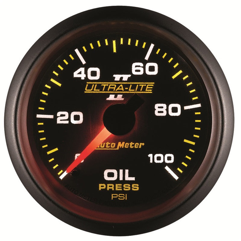 Autometer Ultra-Lite II 52mm 0-100 PSI Mechanical Oil Pressure Gauge Gauges AutoMeter