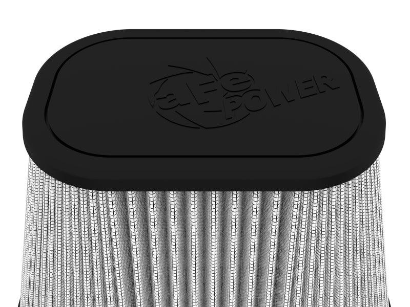 aFe Track Series Intake Pro DRY S Air Filter (6-1/8x4-1/8)IN F x(9-1/4x7-1/4)IN B x(6x4)IN Tx7-1/8IN Air Filters - Universal Fit aFe