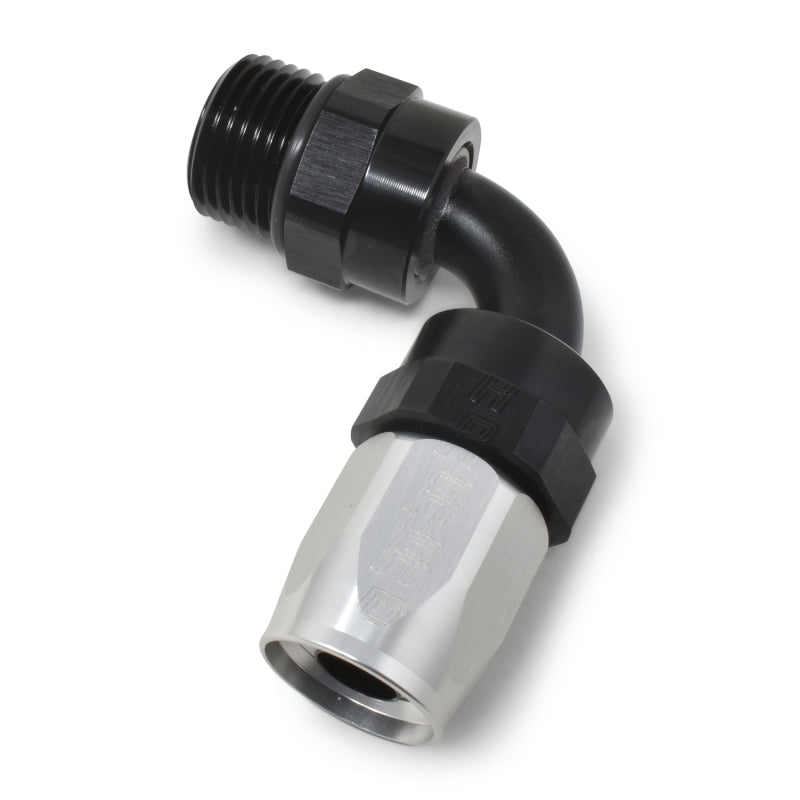 Russell Performance Hose End #8 Hose to #8 Radius Inlet Port 90 Deg Blk/Clr Fittings Russell