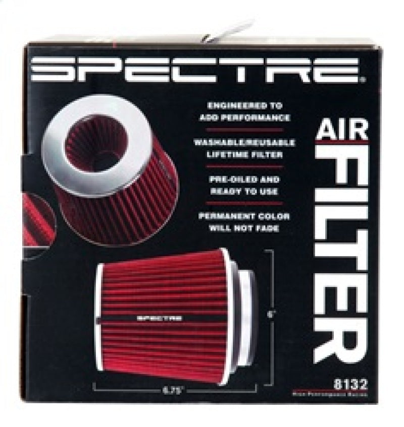Spectre Adjustable Conical Air Filter 5-1/2in. Tall (Fits 3in. / 3-1/2in. / 4in. Tubes) - Red Air Filters - Universal Fit Spectre