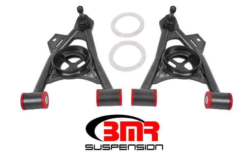 BMR 94-04 Mustang Lower Non-Adj. A-Arms (Poly) w/ Tall Ball Joint / Spring Pocket - Black Hammertone Control Arms BMR Suspension