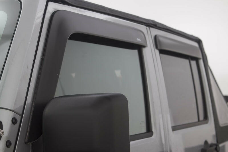 AVS 07-18 Jeep Wrangler Unlimited Ventvisor & Aeroskin Deflector Combo Kit - Matte Black Wind Deflectors AVS