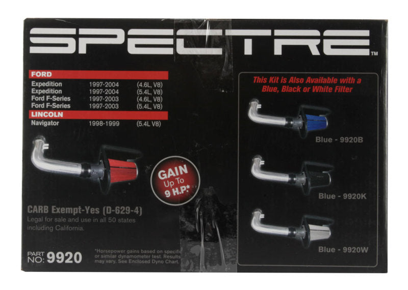Spectre 97-03 Ford Expedition V8-4.6/5.4L F/I Air Intake Kit - Polished w/Red Filter Cold Air Intakes Spectre