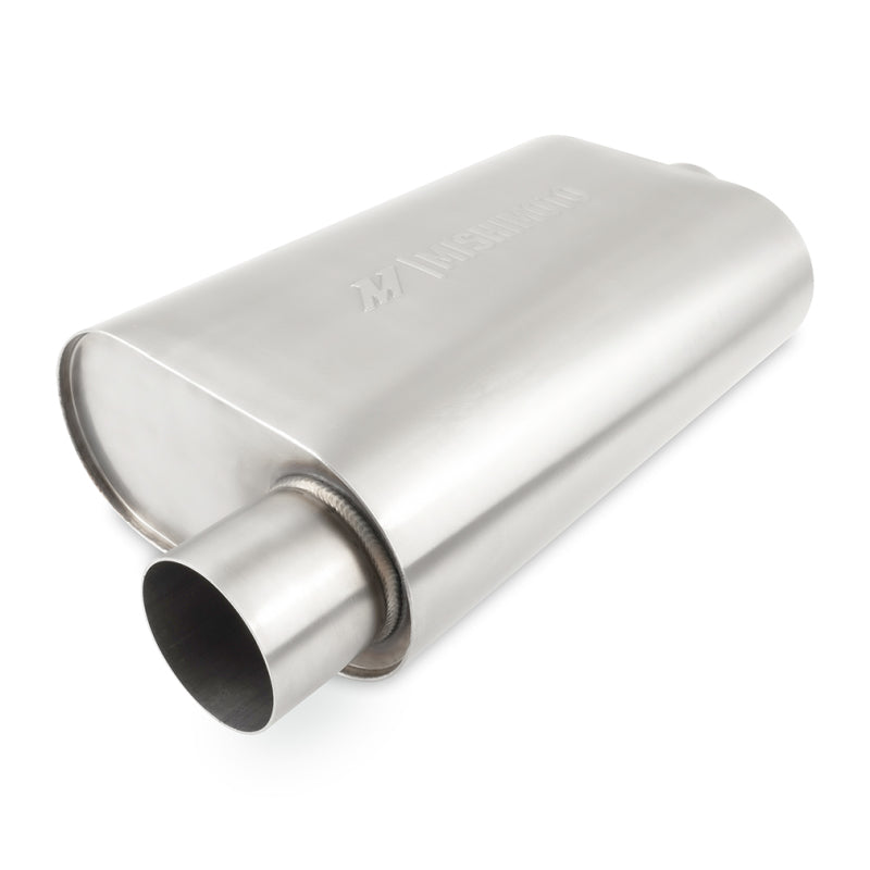 Mishimoto Universal Muffler with 3.0in Offset Inlet/Outlet - Brushed Muffler Mishimoto