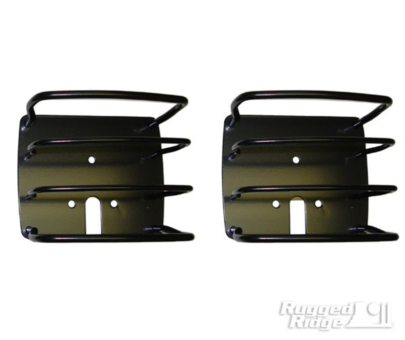 Rugged Ridge 76-06 Jeep CJ / Jeep Wrangler Black Euro Tail Light Guards Light Covers and Guards Rugged Ridge