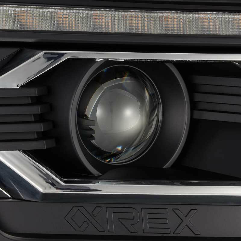 AlphaRex 12-15 Toyota Tacoma LUXX LED Projector Headlights Plank Style Black w/DRL Headlights AlphaRex