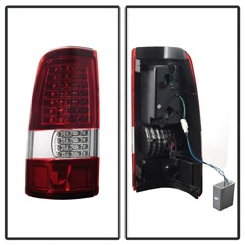 xTune 03-06 Chevrolet Silverado 1500/2500HD LED Tail Lights - Red Clear (ALT-JH-CSIL03-CS-RC) Tail Lights SPYDER