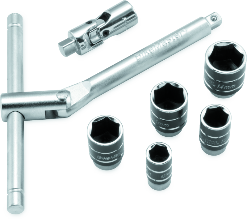 BikeMaster 1/4in Drive Compact Sliding and Folding T-Handle Set Tools BikeMaster