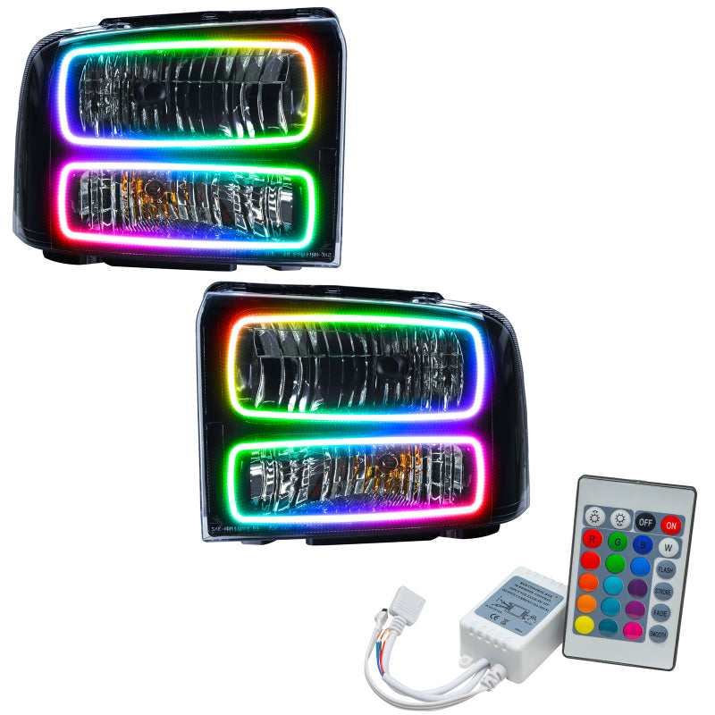 Oracle 05-07 Ford F-250/350 SMD HL - Black - ColorSHIFT w/ Simple Controller Headlights ORACLE Lighting