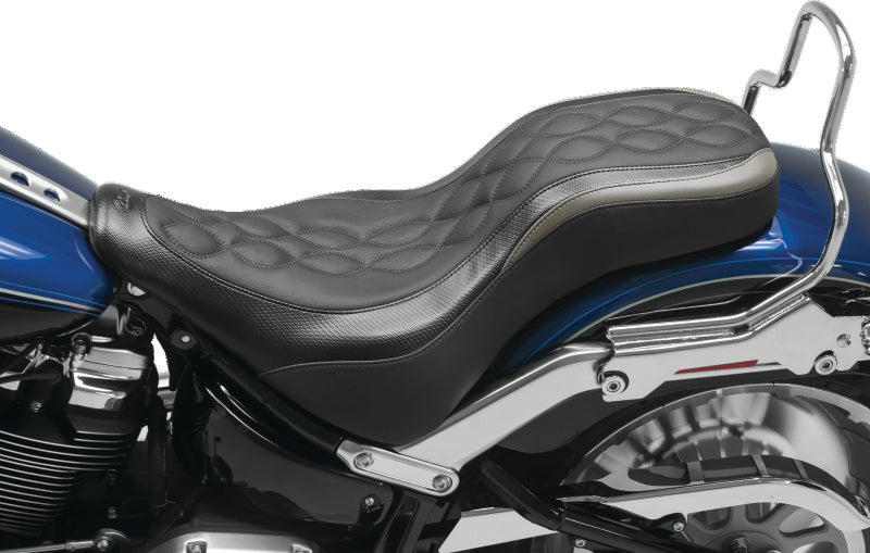 Mustang 11-13 Harley Blackline,12-17 Slim/Slim S Wide Vint Touring Recessed Passenger Seat - Black Passenger Motorcycle Seats Mustang Motorcycle