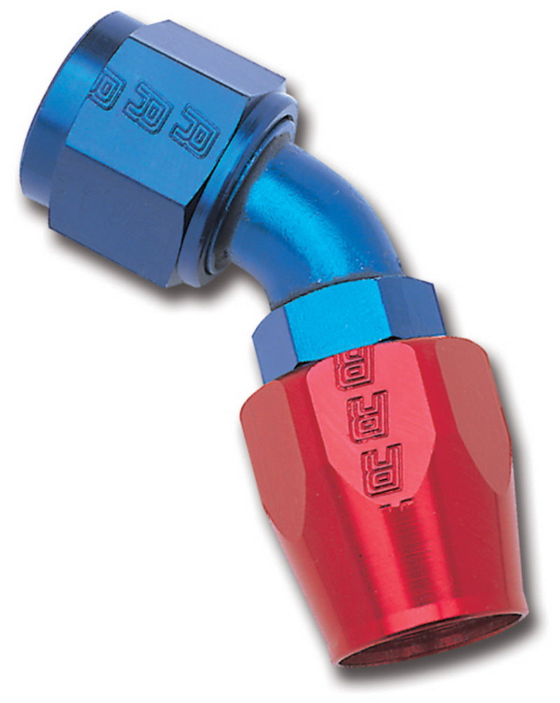 Russell Performance -6 AN Red/Blue 45 Degree Full Flow Hose End Fittings Russell