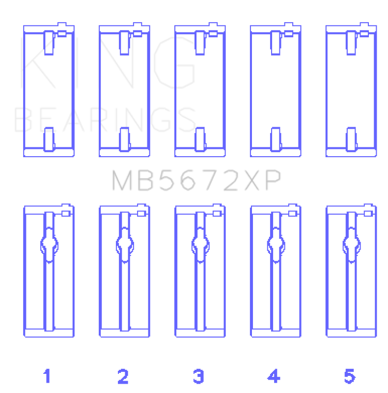 King Ford Escort/Sierra YB 2.0L DOHC Cosworth (Size STD) Performance Main Bearing Set Bearings King Engine Bearings