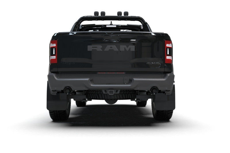 Rally Armor 21-25 Dodge Ram 1500 TRX Black UR Mud Flap - Metallic Black Logo Mud Flaps Rally Armor