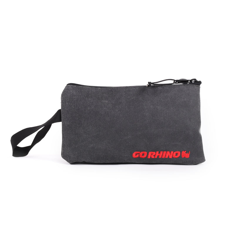 Go Rhino XVenture Gear Zipped Pouch - Large (12in. Wide Pocket / 6.5in. Hand Strap) Canvas - Black Cargo Boxes & Bags Go Rhino