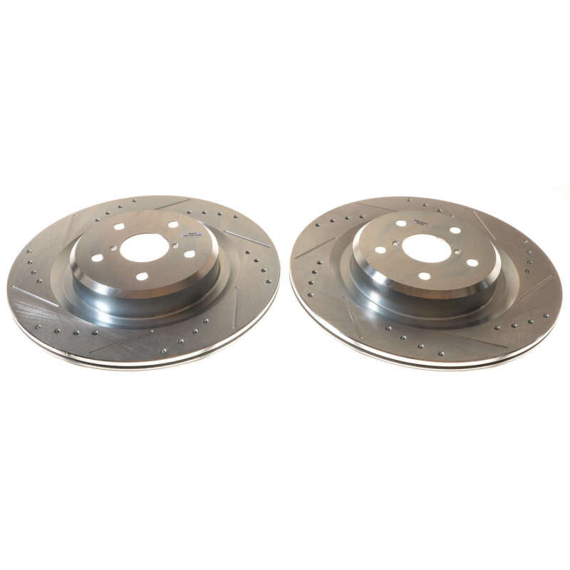 Power Stop 19-20 Subaru Ascent Rear Evolution Drilled & Slotted Rotor - Pair Brake Rotors - Slot & Drilled PowerStop