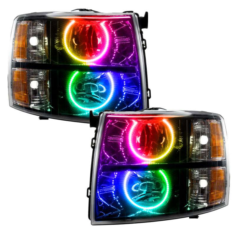 Oracle 07-13 Chevrolet Silverado SMD HL - Blk - Round Style - ColorSHIFT w/o Controller Headlights ORACLE Lighting